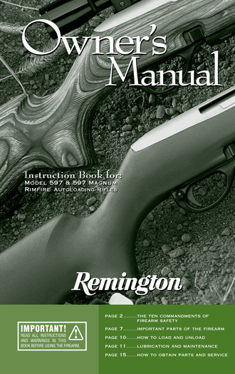 Remington 597 Owner's Manual